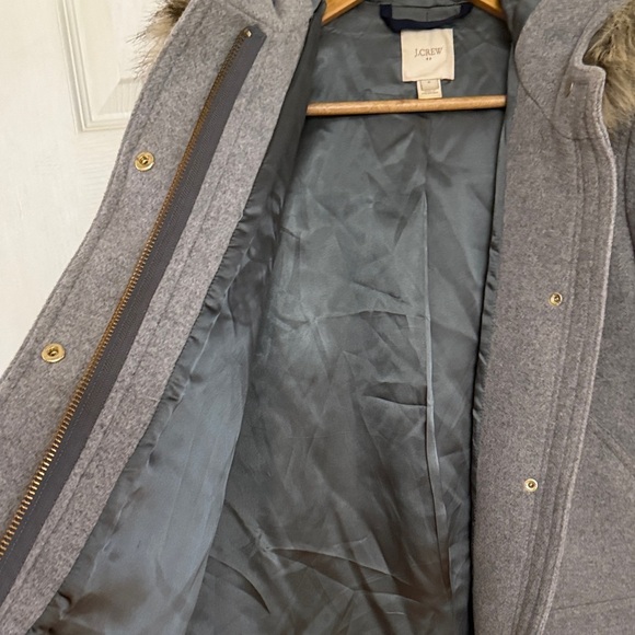 J. Crew Charcoal Utility Jacket with Faux Fur Hood - Picture 4 of 4